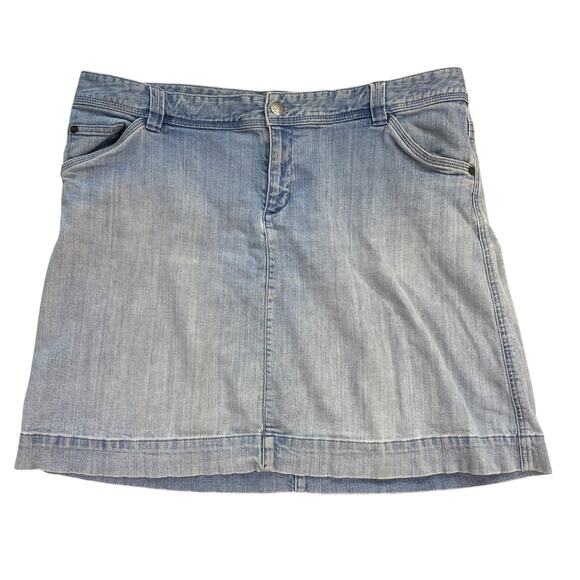 Woolrich Denim Mini Skirt Womens 16 Blue Jean Light Wash Stretch Retro Y2K 40x20 - Picture 1 of 11